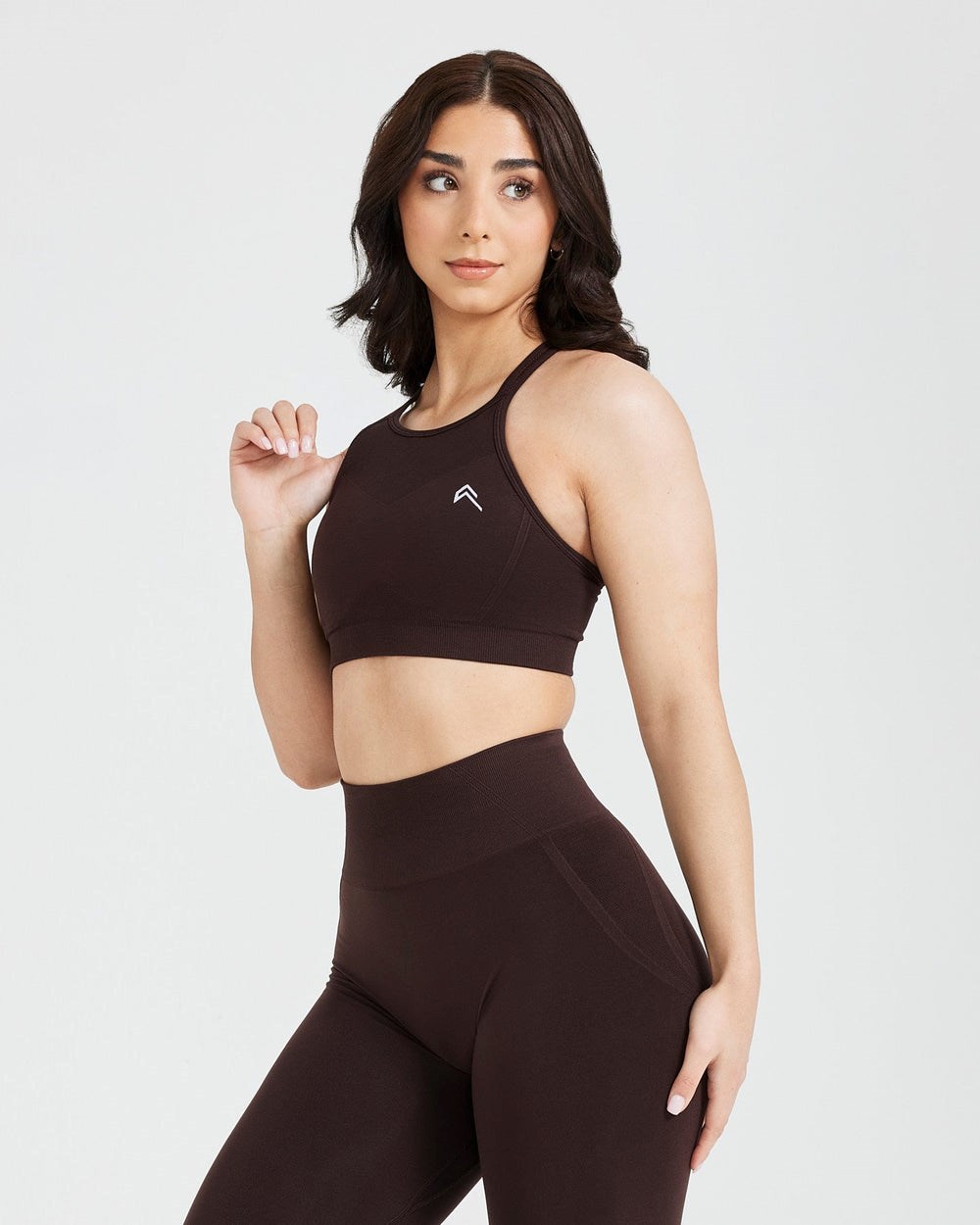 70% Cocoa Oner Active Effortless Seamless High Neck Bralette | 6283WXLJC