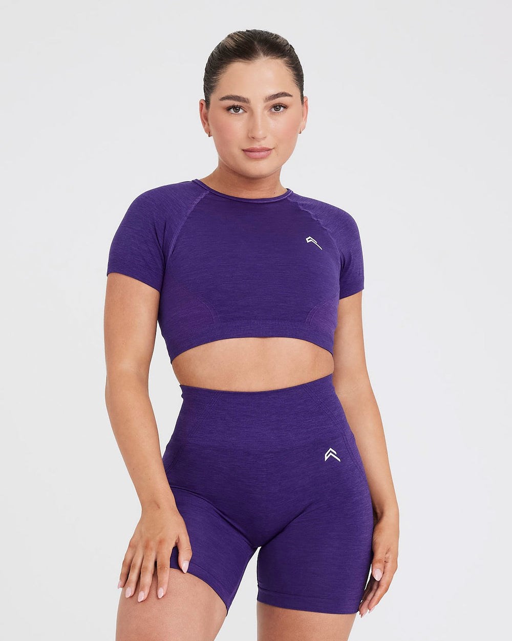 Amethyst Oner Active Effortless Seamless Short Sleeve Crop Top | 1475KLZCQ