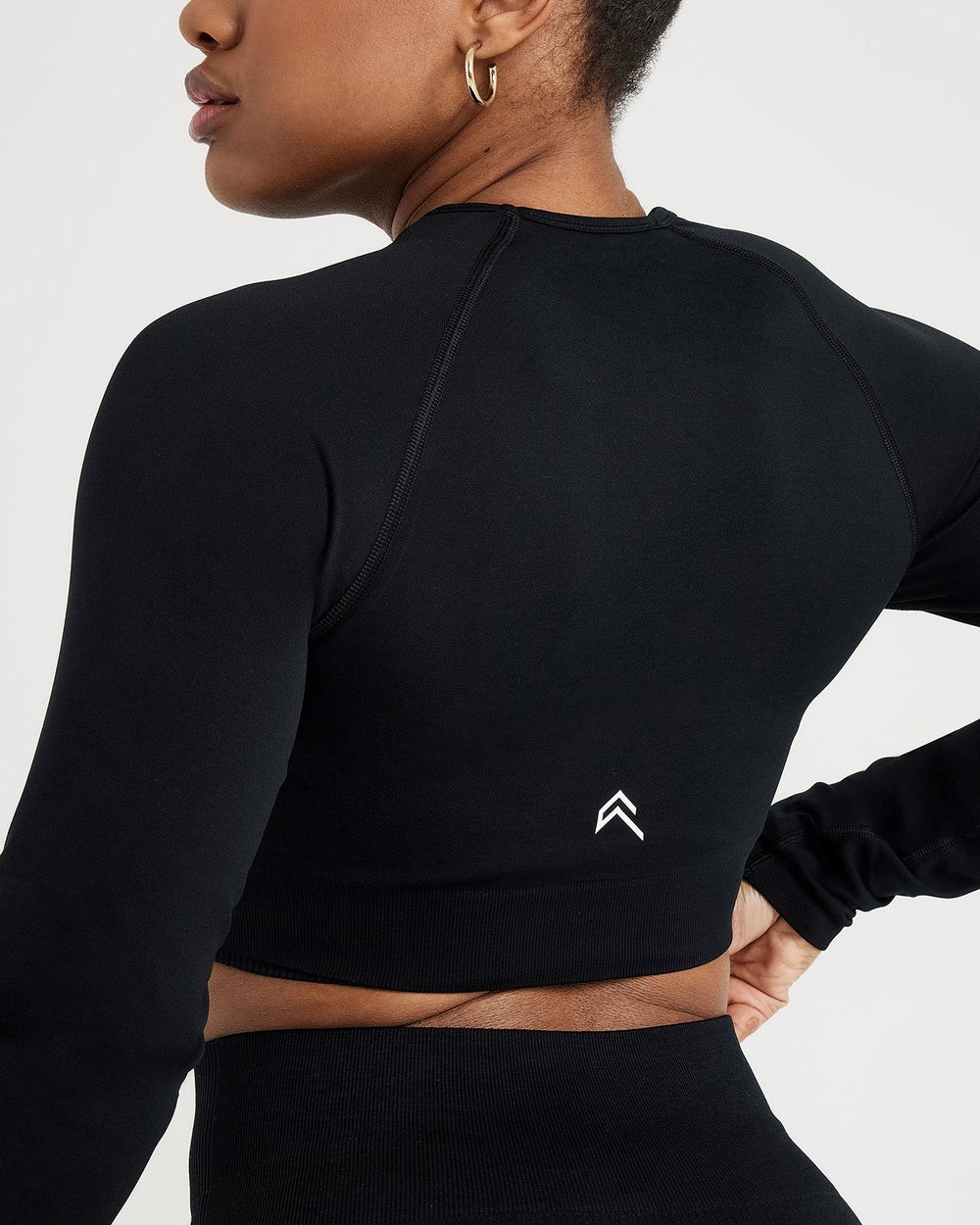 Black Marl Oner Active Classic Seamless 2.0 Long Sleeve Crop Top | 5341BPDET