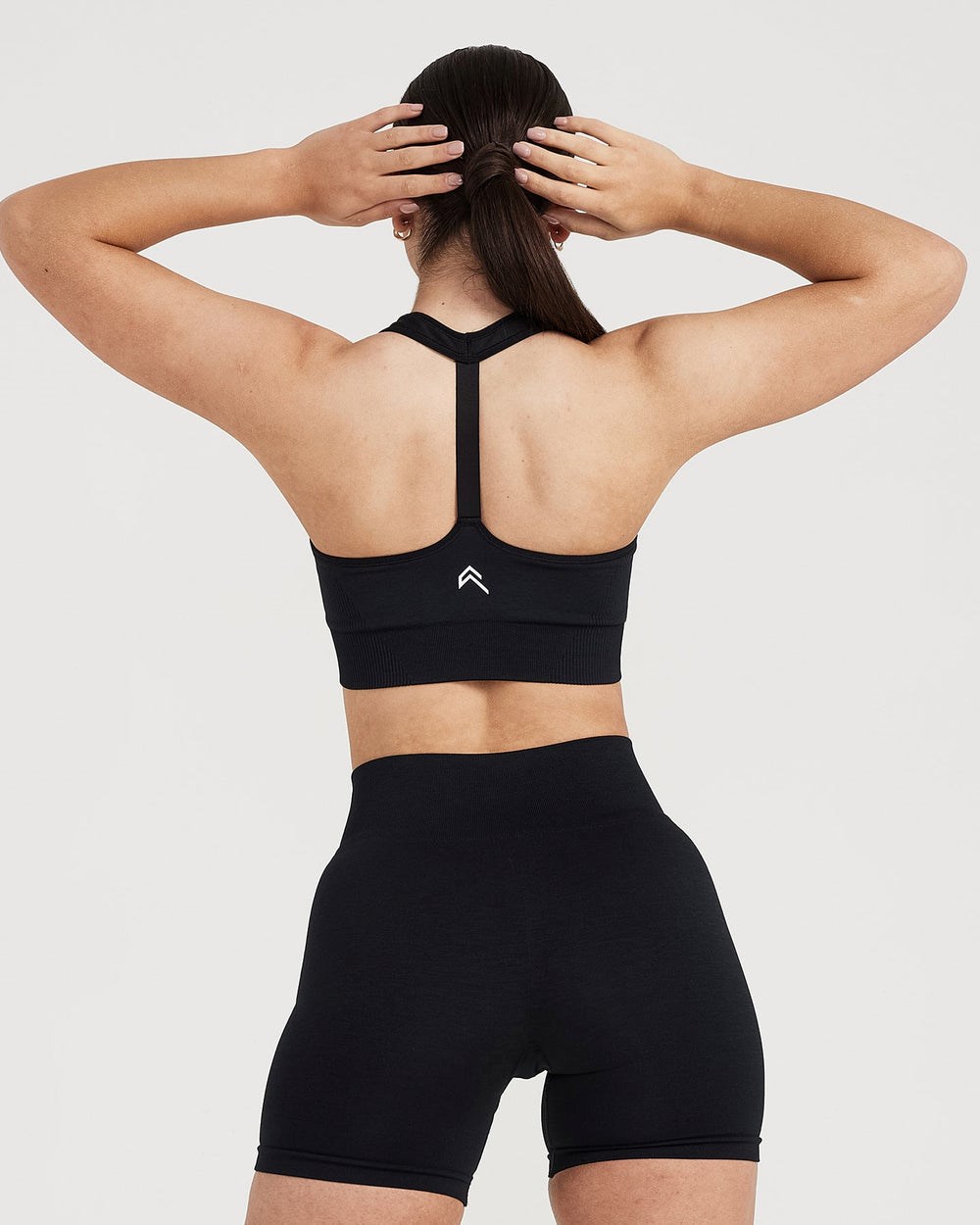 Black Marl Oner Active Classic Seamless 2.0 V-Neck Bralette | 5430FCOJY