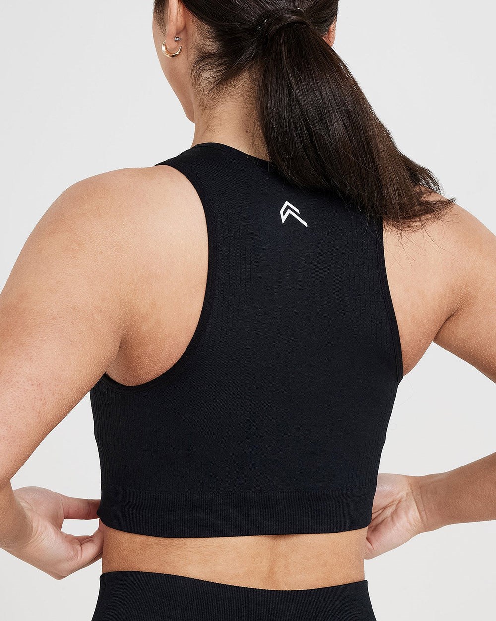 Black Marl Oner Active Classic Seamless 2.0 Crop Top | 8273FDWVS