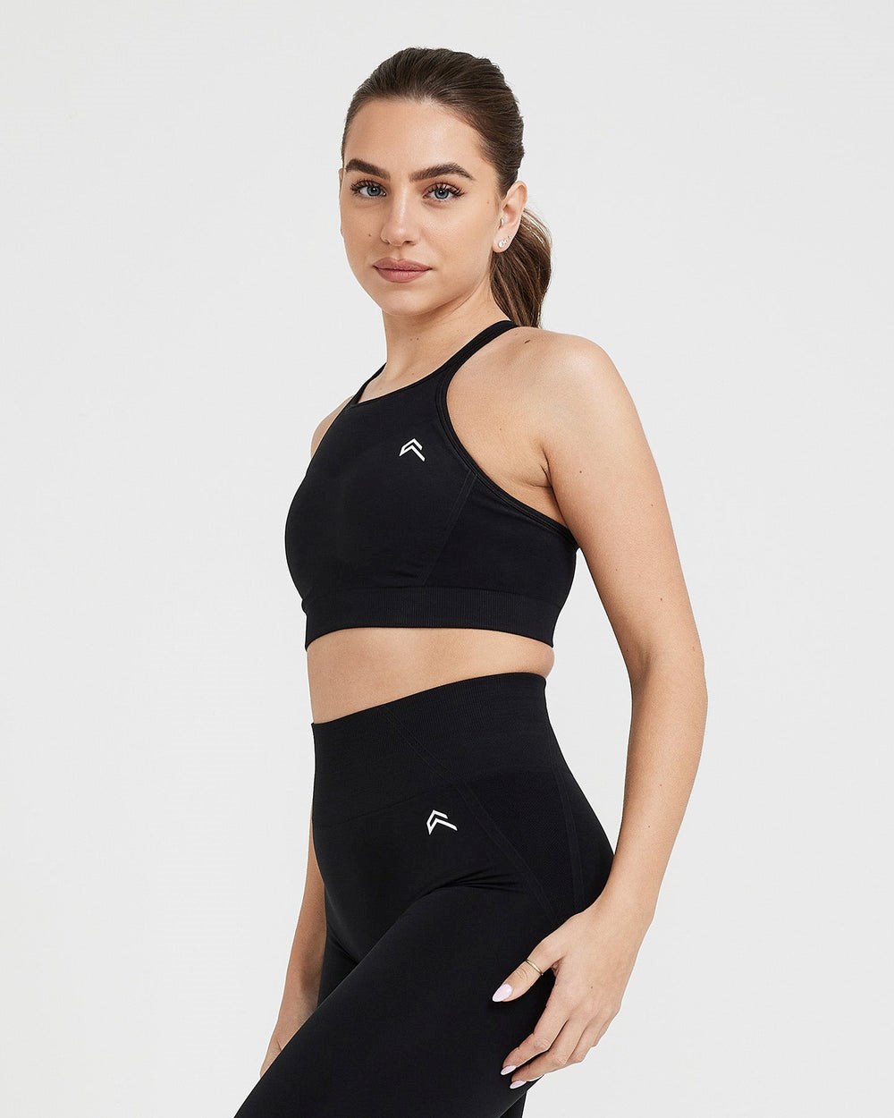 Black Oner Active Effortless Seamless High Neck Bralette | 2174NAKLU