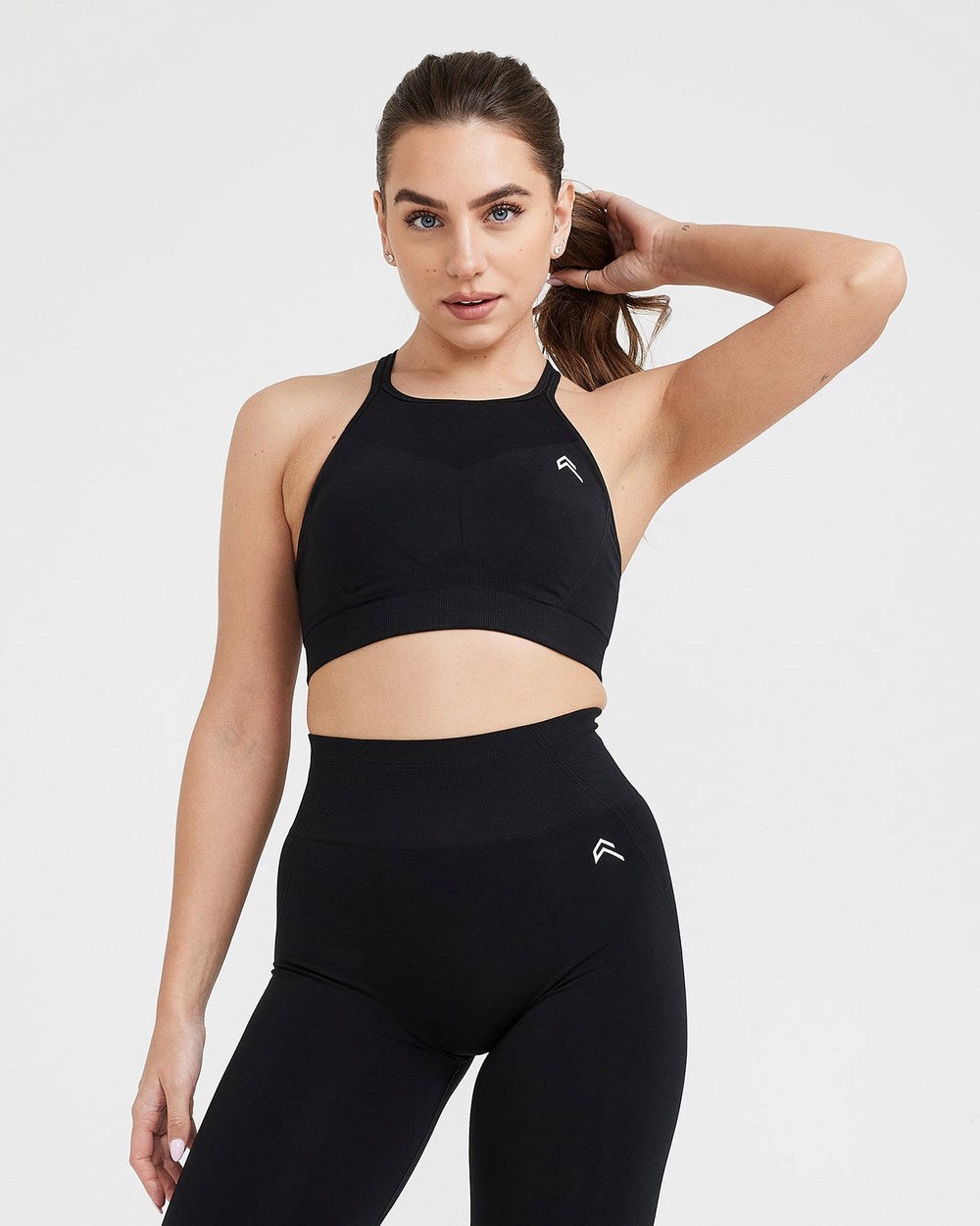 Black Oner Active Effortless Seamless High Neck Bralette | 2174NAKLU