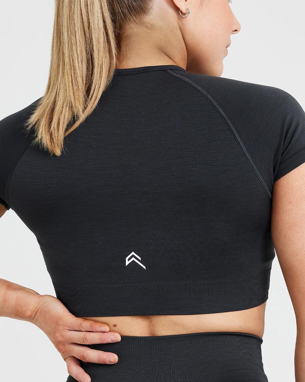 Coal Marl Oner Active Classic Seamless 2.0 Short Sleeve Crop Top | 2649DMBLT