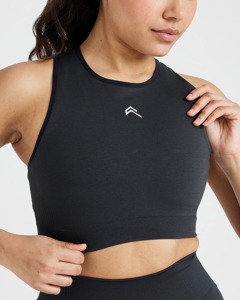 Coal Marl Oner Active Classic Seamless 2.0 Crop Top | 7946VMJTK