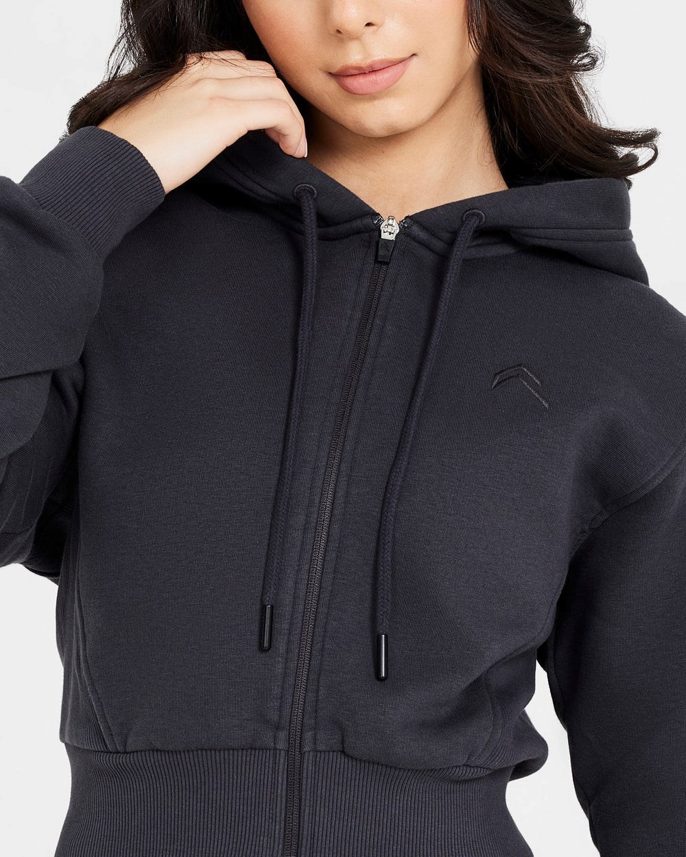 Coal Oner Active Classic Lounge Cropped Zip Through Hoodie | 8032HZLBW