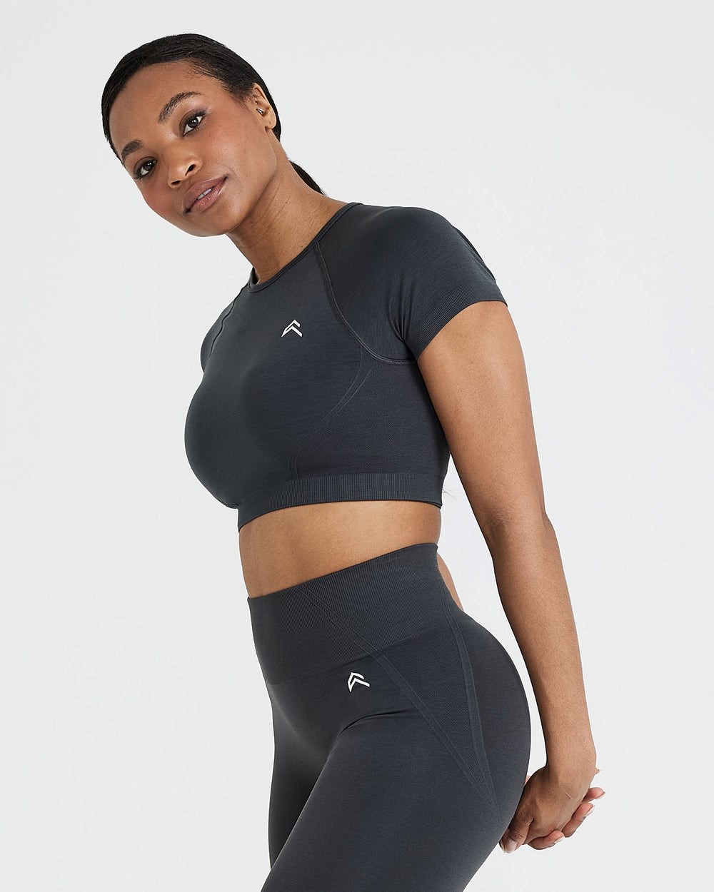 Coal Oner Active Effortless Seamless Short Sleeve Crop Top | 1765NTGWO