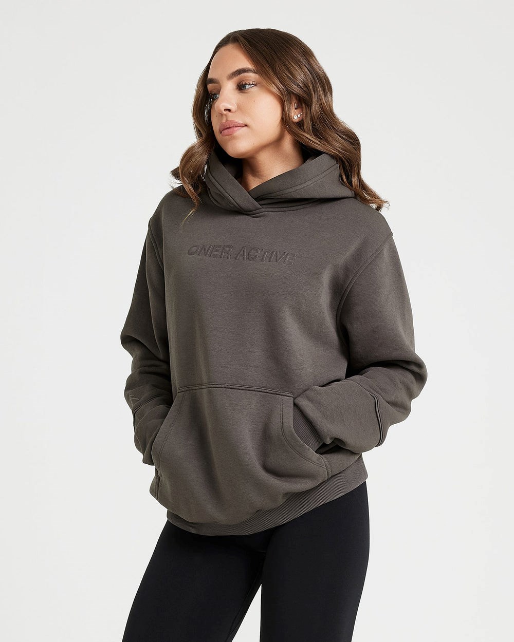 Deep Taupe Oner Active Classic Lounge Oversized Hoodie | 7056BKVYR