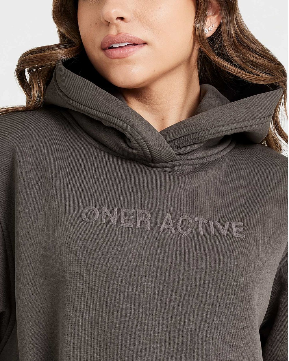 Deep Taupe Oner Active Classic Lounge Oversized Hoodie | 7056BKVYR