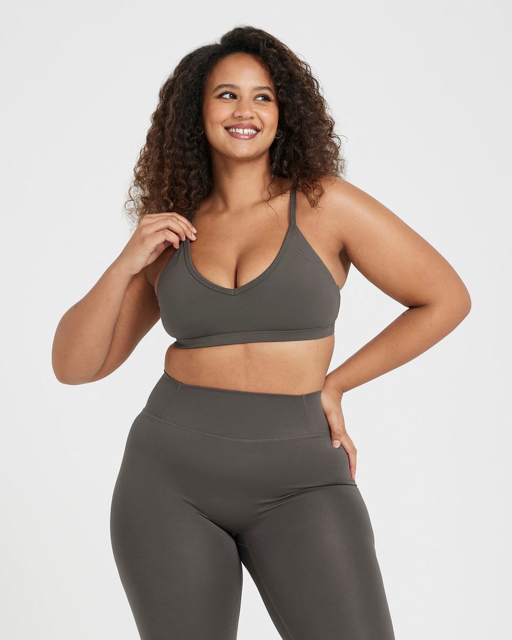 Deep Taupe Oner Active Timeless Strappy Bralette | 9314HPELJ