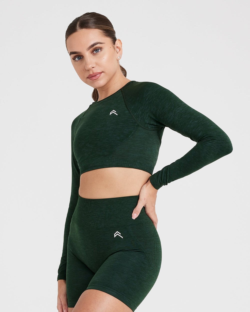 Evergreen Oner Active Effortless Seamless Long Sleeve Crop Top | 5781UMENX