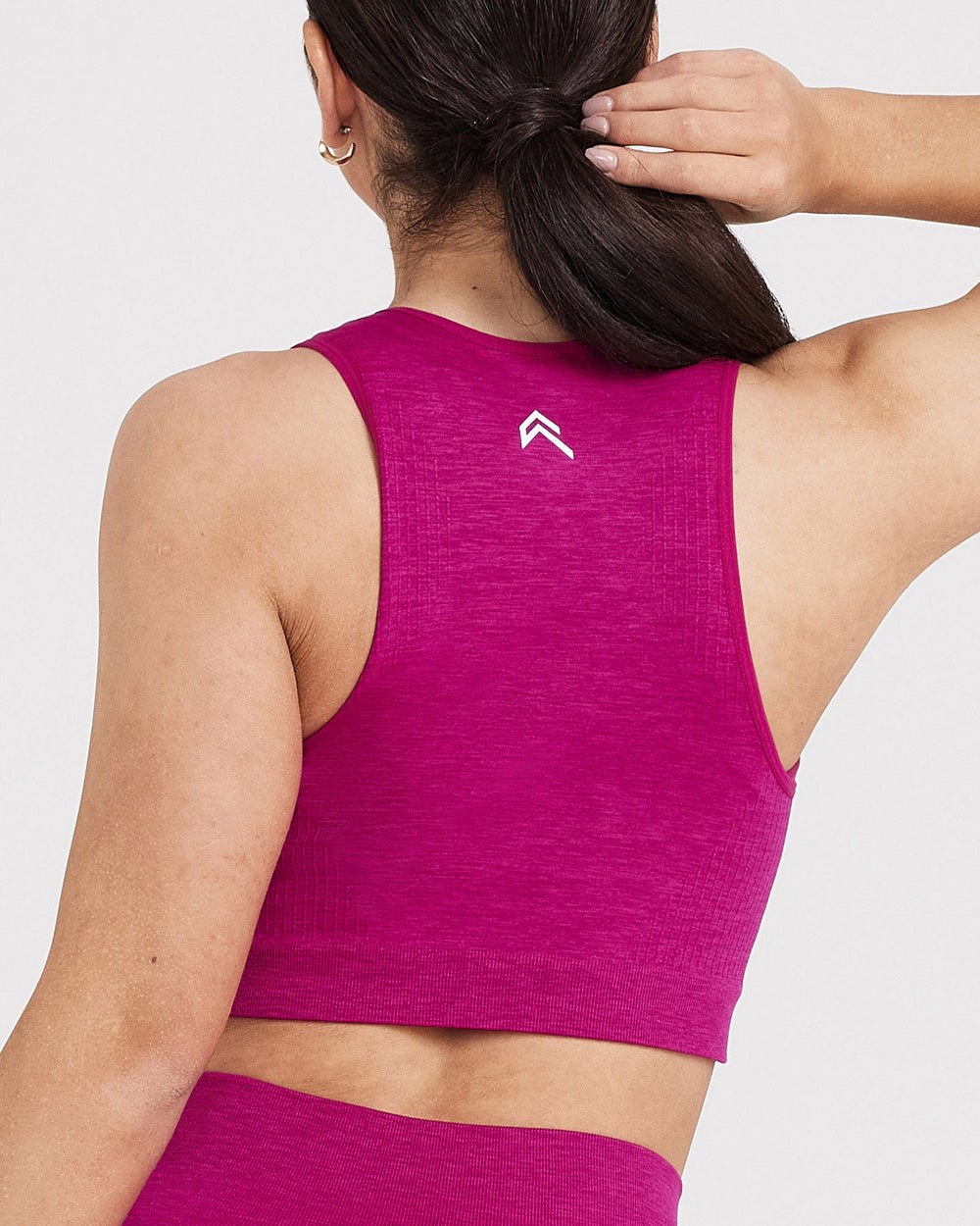 Fuchsia Marl Oner Active Classic Seamless 2.0 Crop Top | 1873UOKXC