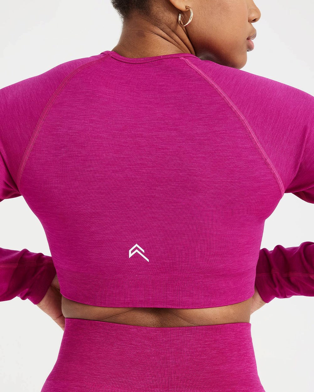 Fuchsia Marl Oner Active Classic Seamless 2.0 Long Sleeve Crop Top | 7254ZNOCG