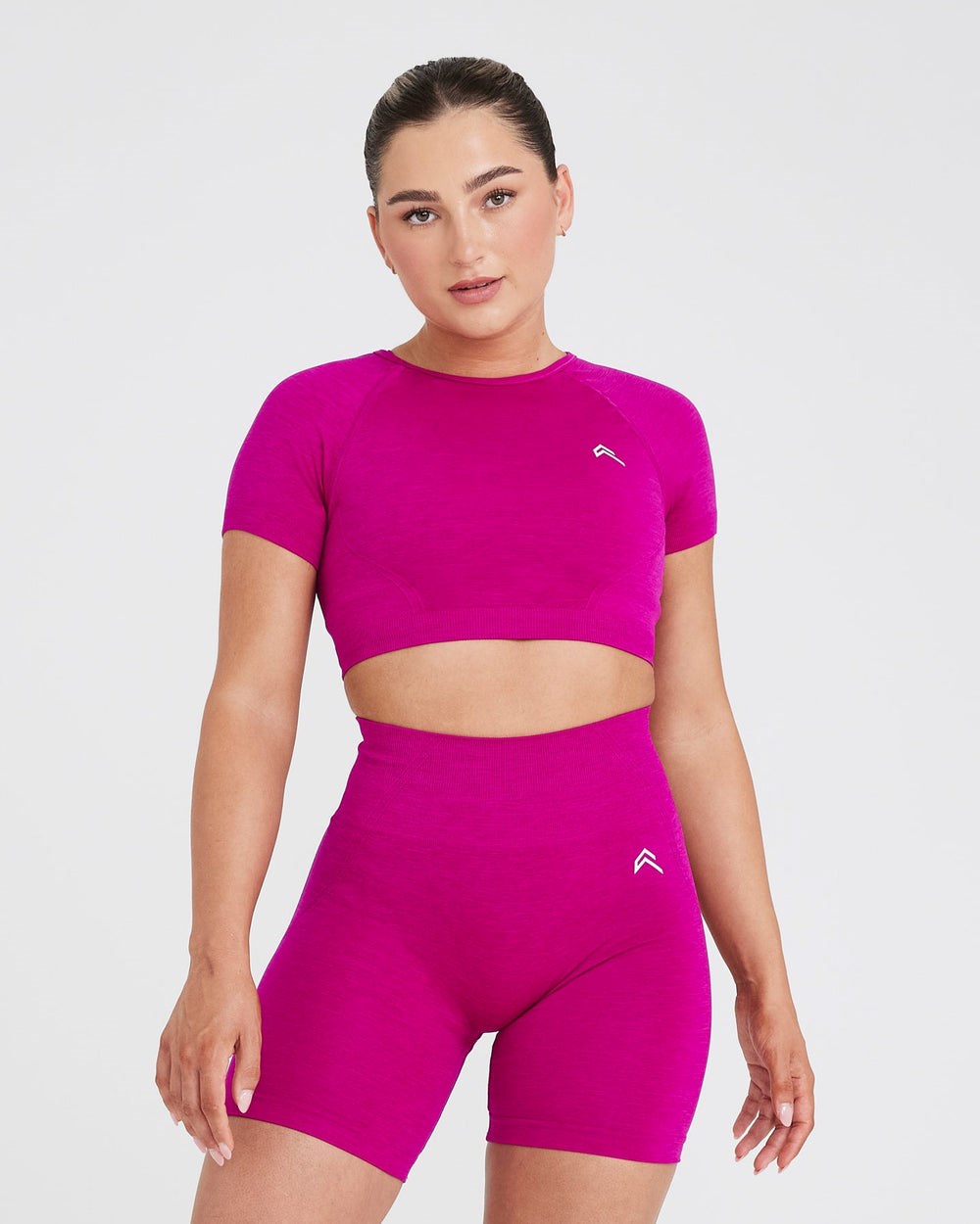 Fuchsia Oner Active Effortless Seamless Short Sleeve Crop Top | 1792QKWOY