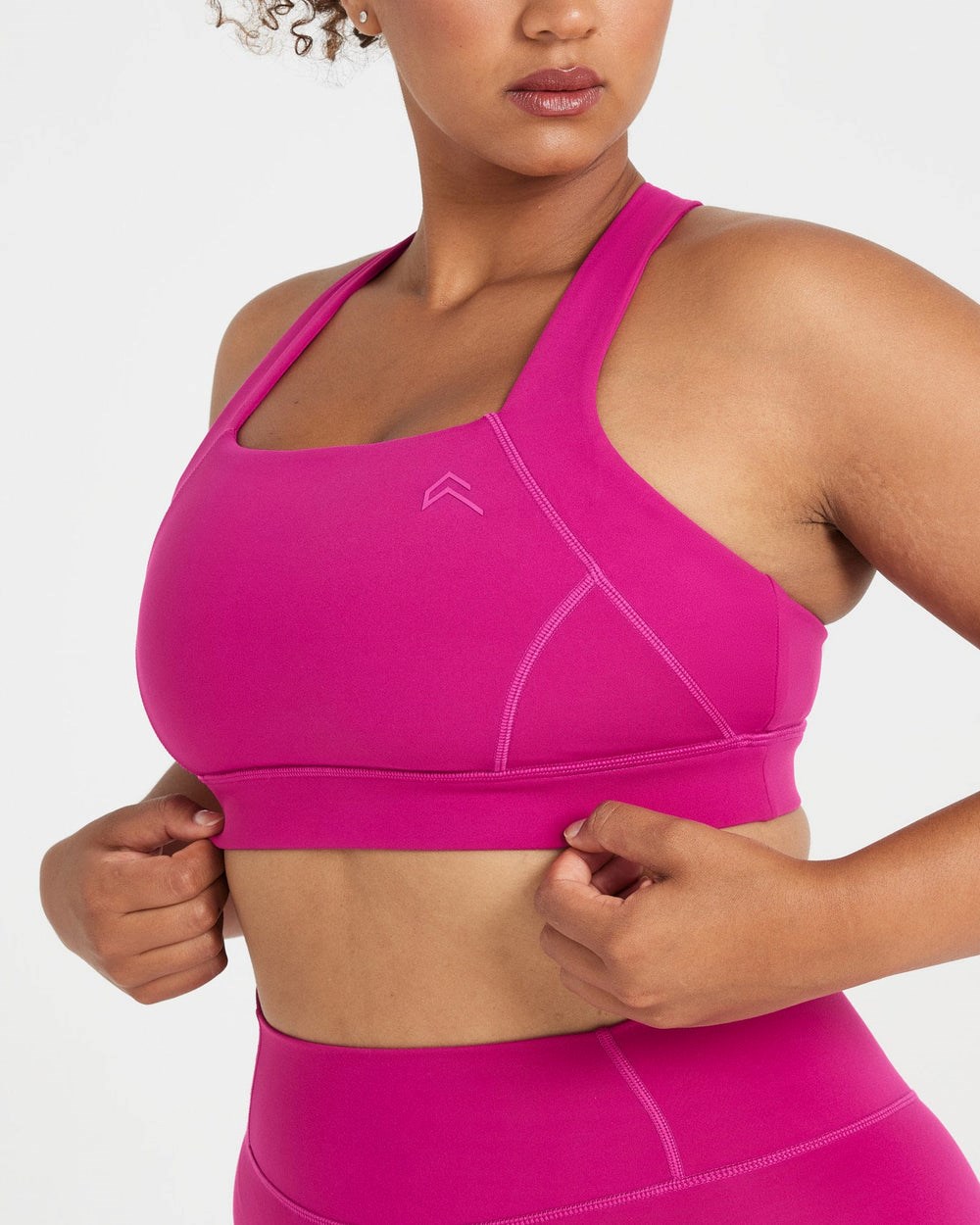 Fuchsia Oner Active Timeless Square Neck Bralette | 4659CDBHA