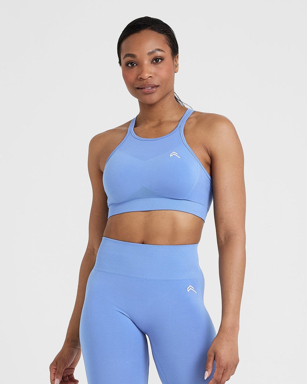 Light Denim Oner Active Effortless Seamless High Neck Bralette | 1783XETLO