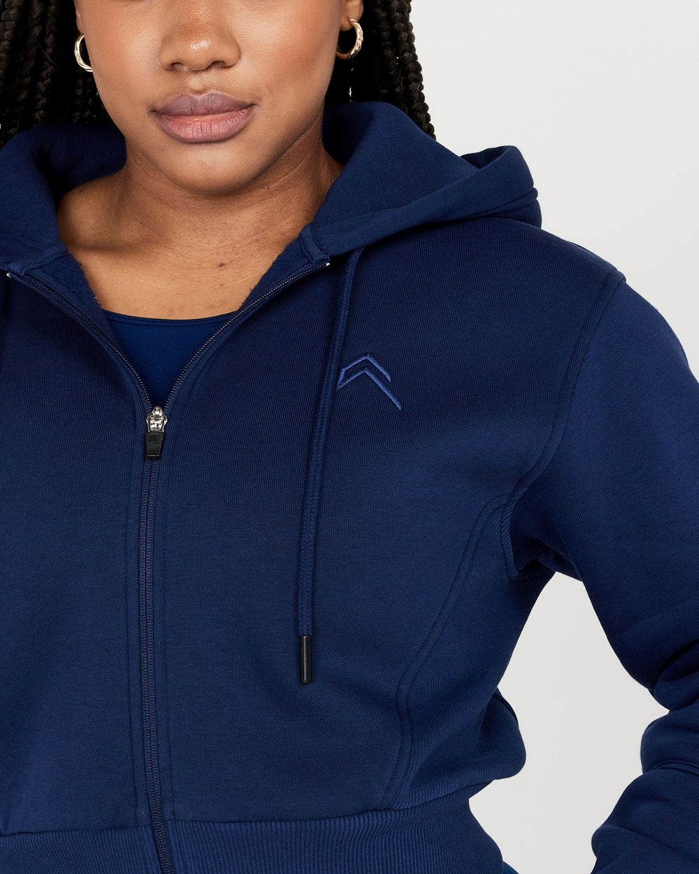 Midnight Oner Active Classic Lounge Cropped Zip Through Hoodie | 0136UVWMJ