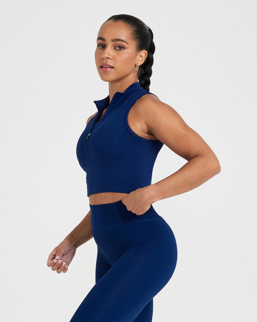 Midnight Oner Active Timeless Half Zip Crop Tank | 7621CJOYQ