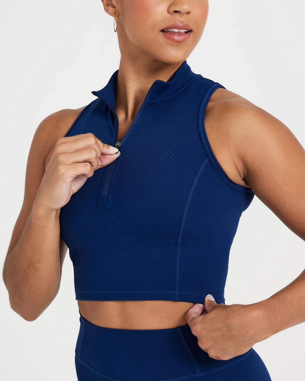 Midnight Oner Active Timeless Half Zip Crop Tank | 7621CJOYQ