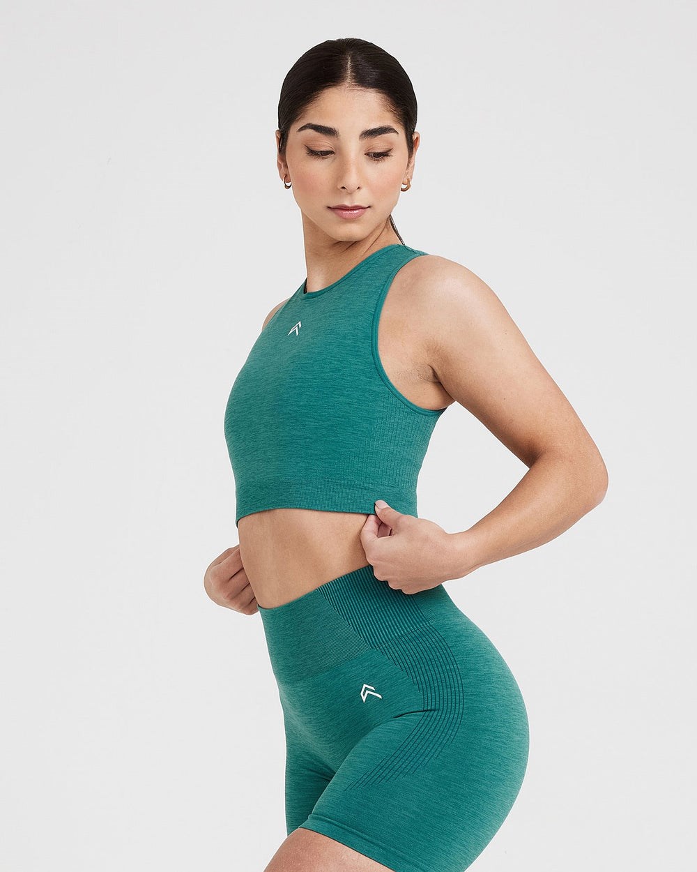 Mineral Green Marl Oner Active Classic Seamless 2.0 Crop Top | 5413CRBDV