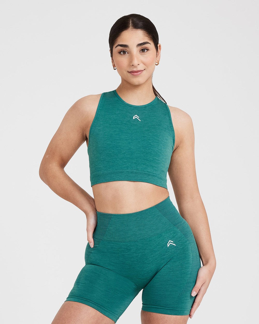 Mineral Green Marl Oner Active Classic Seamless 2.0 Crop Top | 5413CRBDV