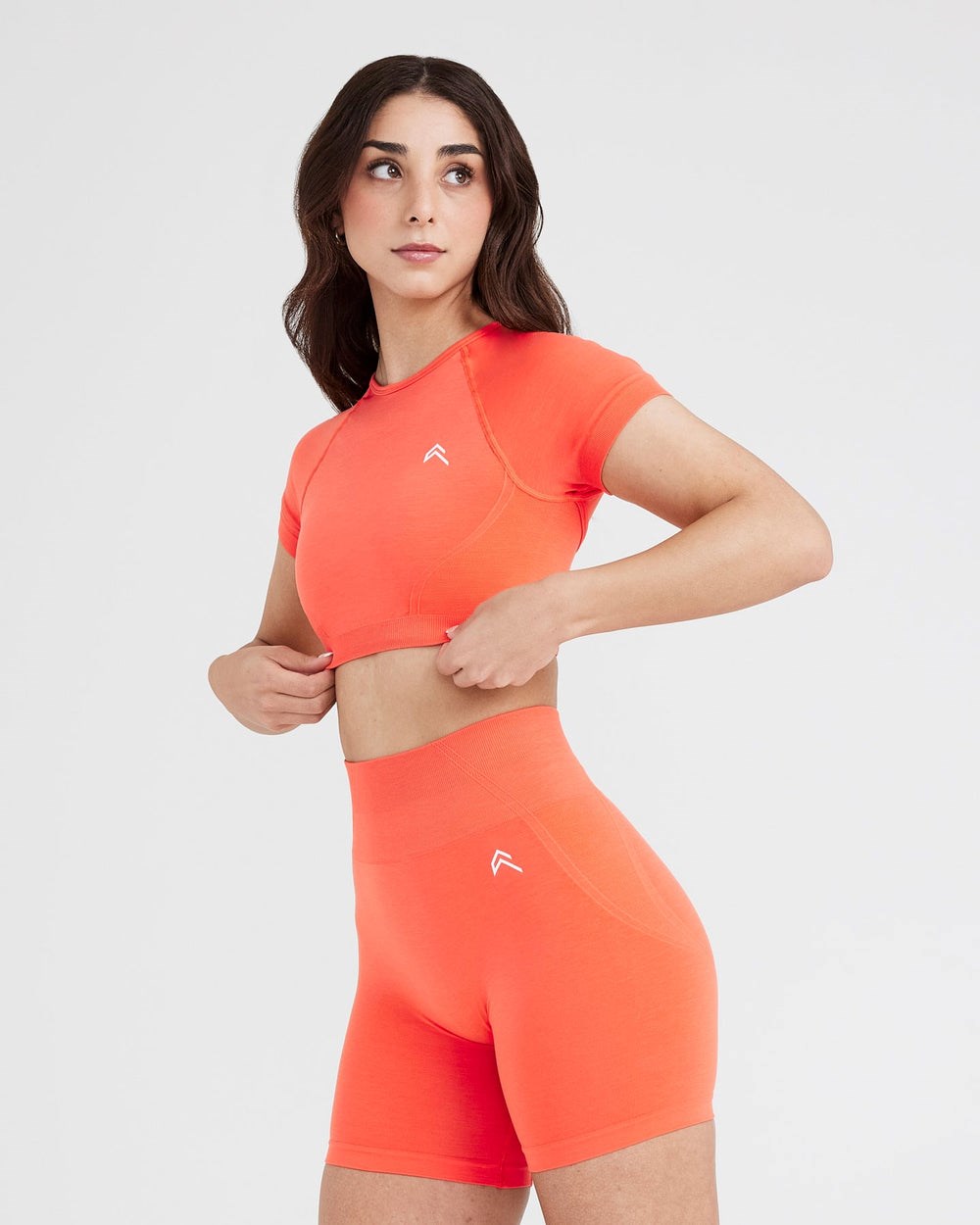 Peach Blossom Oner Active Effortless Seamless Short Sleeve Crop Top | 2347JLMND