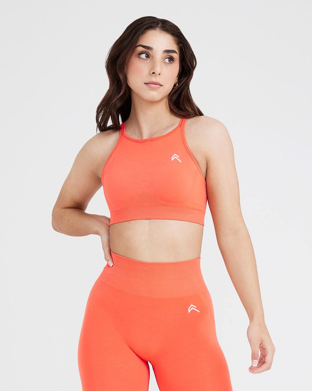 Peach Blossom Oner Active Effortless Seamless High Neck Bralette | 8407KFHXQ