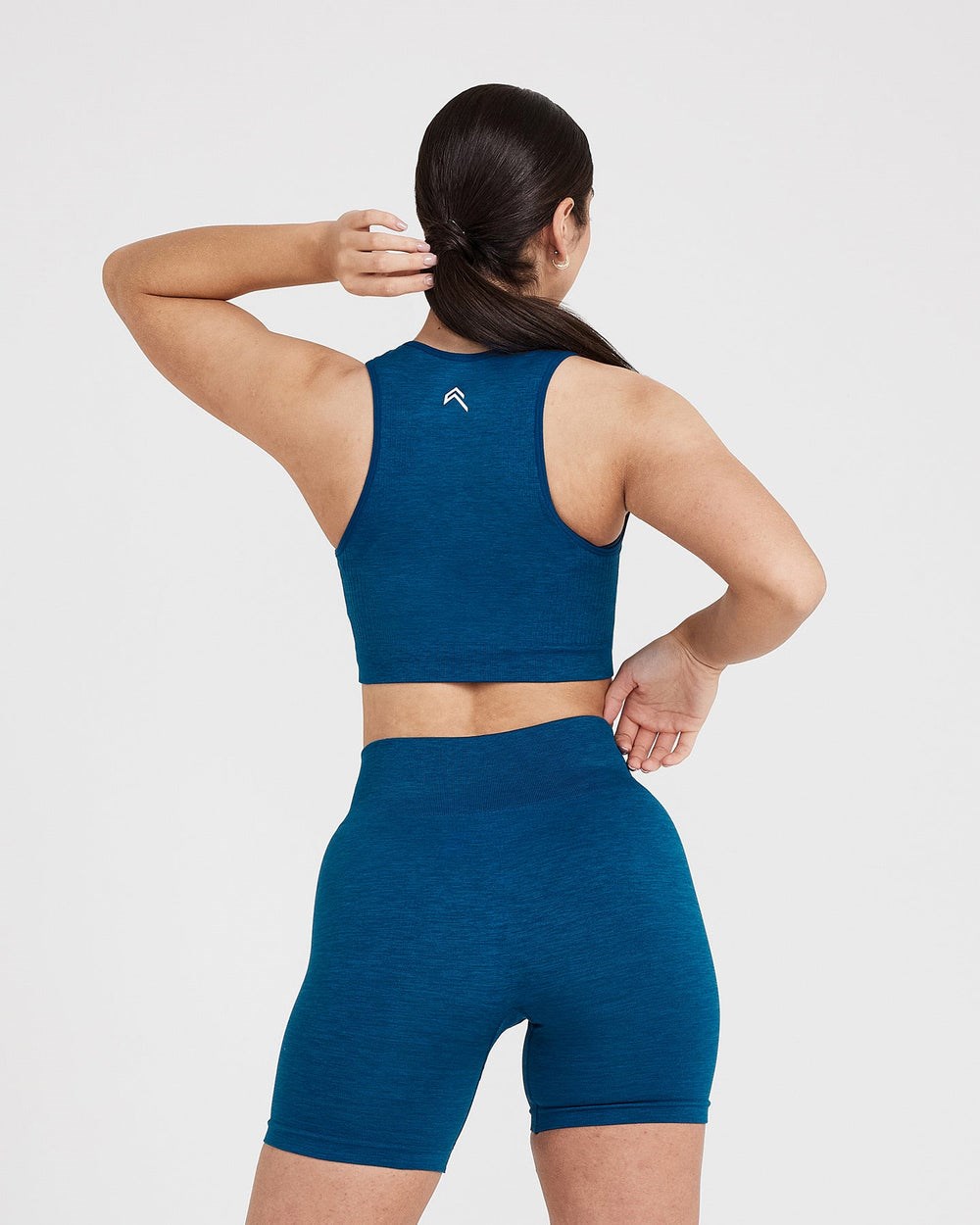 Petrol Blue Marl Oner Active Classic Seamless 2.0 Crop Top | 3094IMEOD