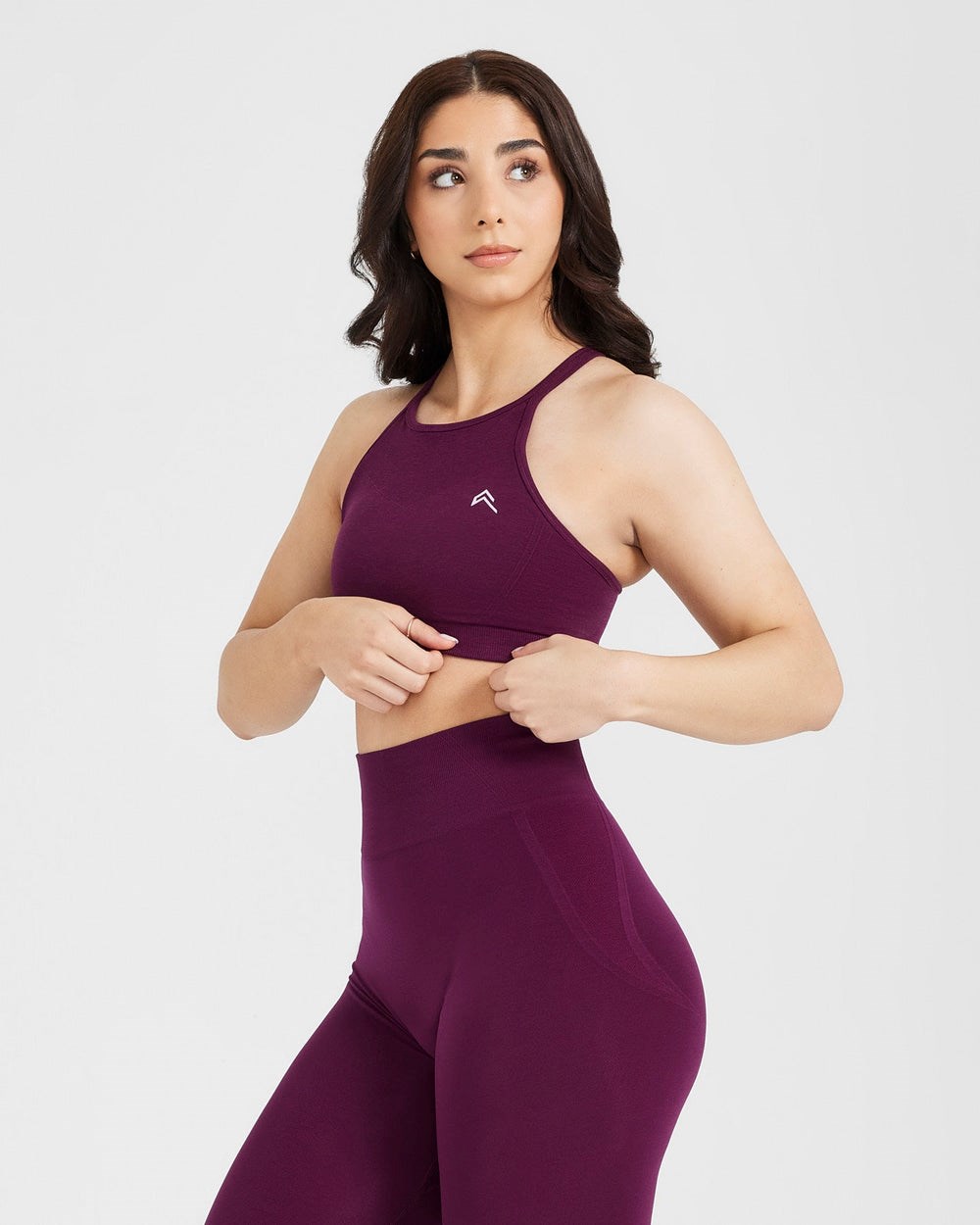 Ripe Fig Oner Active Effortless Seamless High Neck Bralette | 4591SHRPG