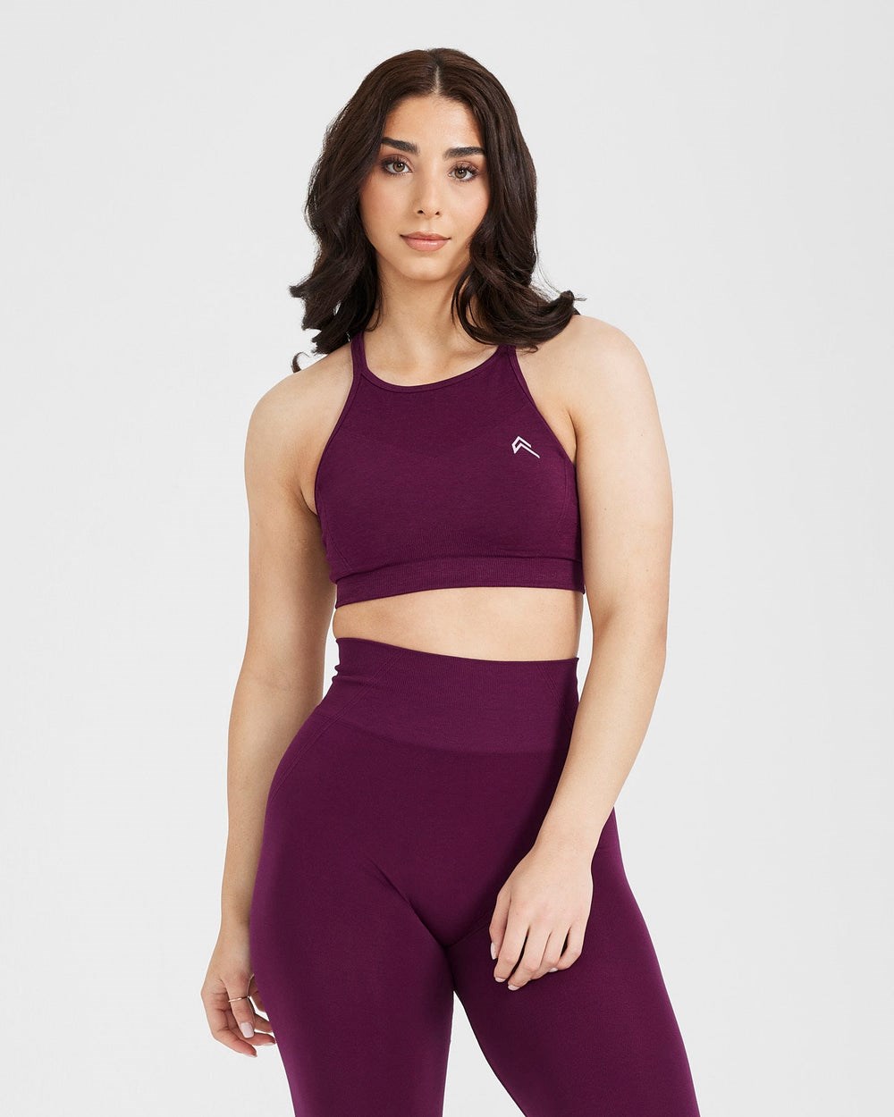 Ripe Fig Oner Active Effortless Seamless High Neck Bralette | 4591SHRPG