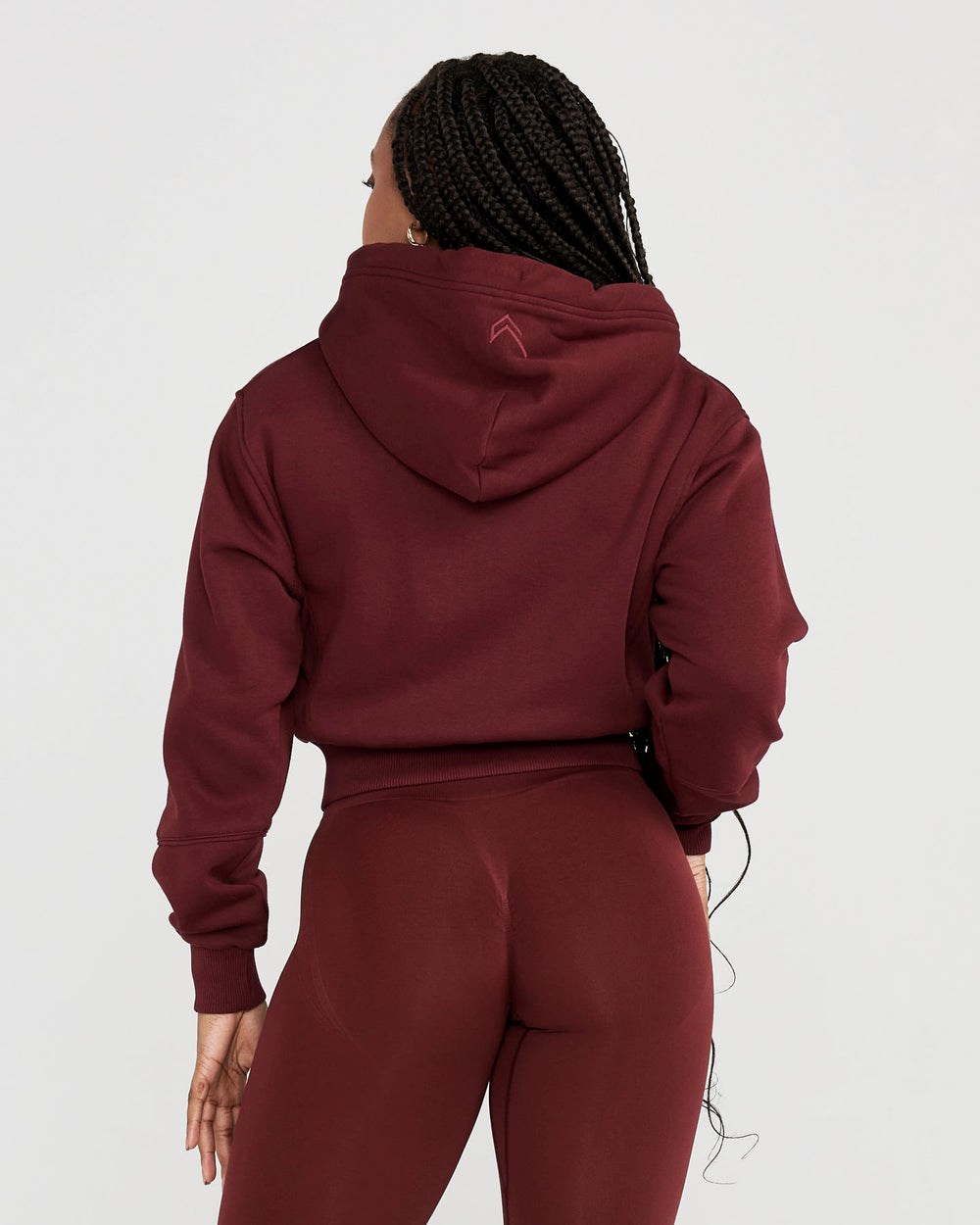 Rosewood Oner Active Classic Lounge Cropped Zip Through Hoodie | 1608WZTBK