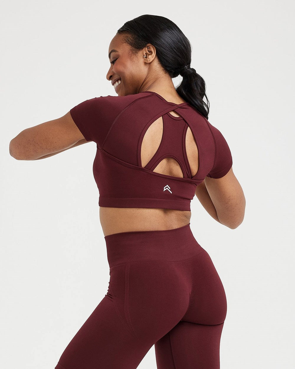 Rosewood Oner Active Effortless Seamless Short Sleeve Crop Top | 5241XZNQR