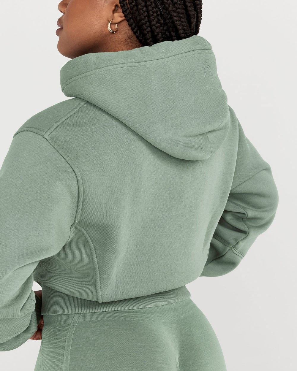 Sage Oner Active Classic Lounge Cropped Zip Through Hoodie | 4039TLYUE