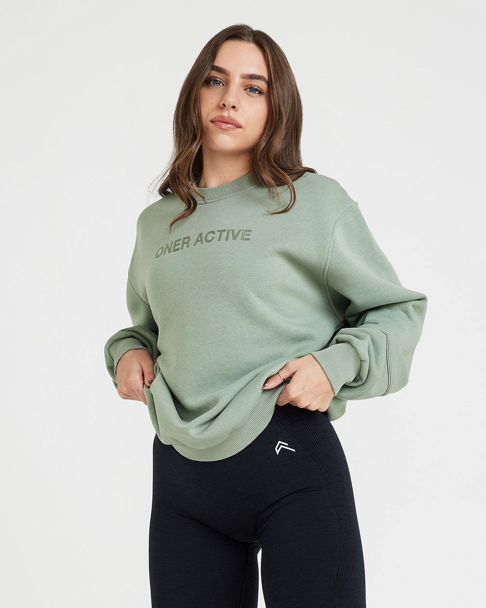 Sage Oner Active Classic Lounge Oversized Crew Neck | 8406LTAPI