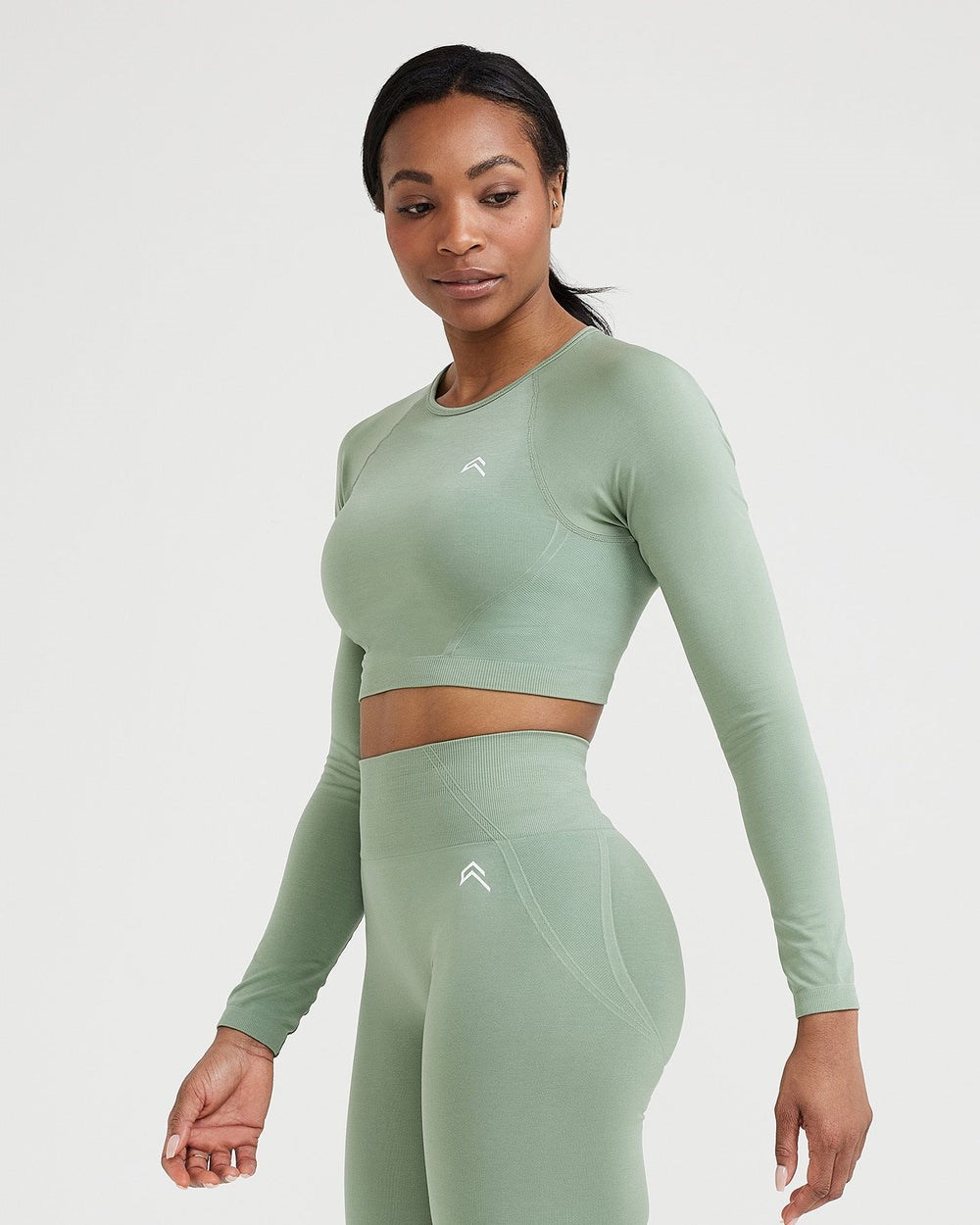 Sage Oner Active Effortless Seamless Long Sleeve Crop Top | 3781BPZKO