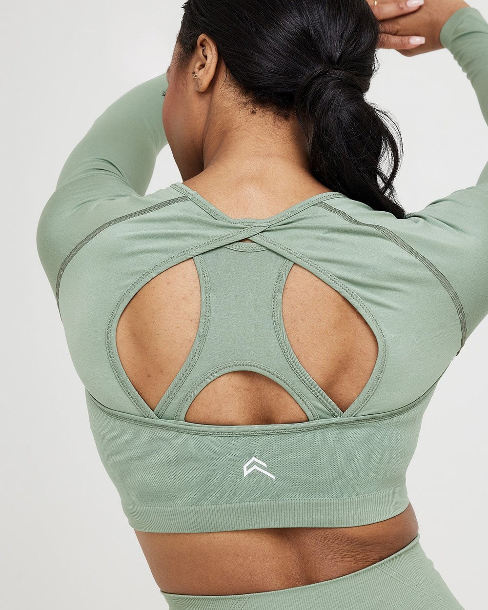 Sage Oner Active Effortless Seamless Long Sleeve Crop Top | 3781BPZKO