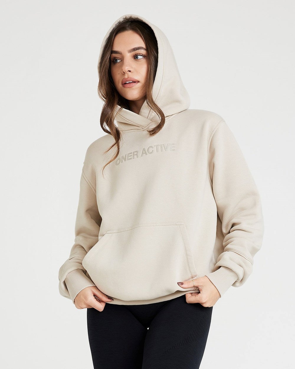 Sand Oner Active Classic Lounge Oversized Hoodie | 0629USVCN