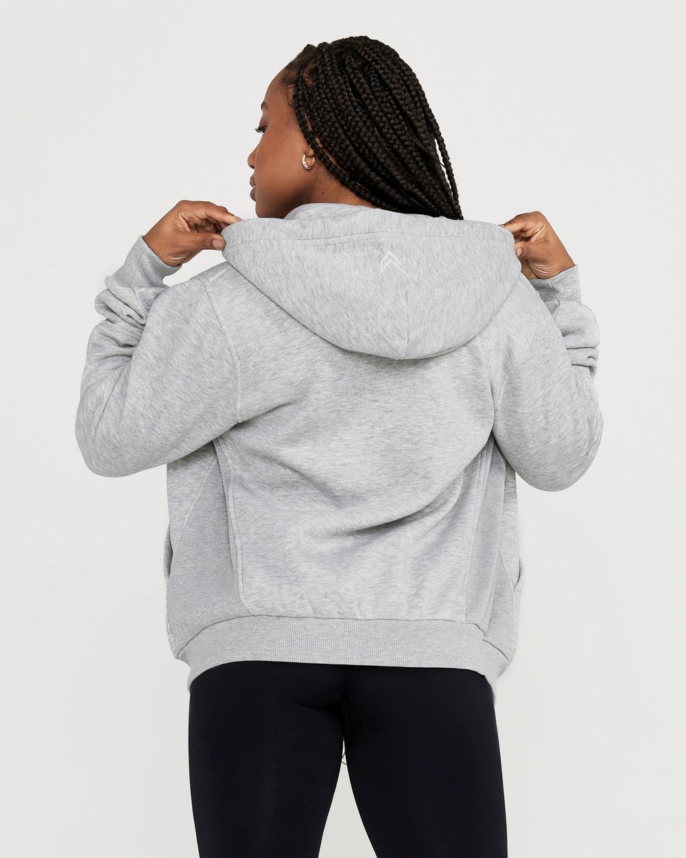 Silver Grey Marl Oner Active Classic Lounge Oversized Zip Through Hoodie | 2089BFDXJ