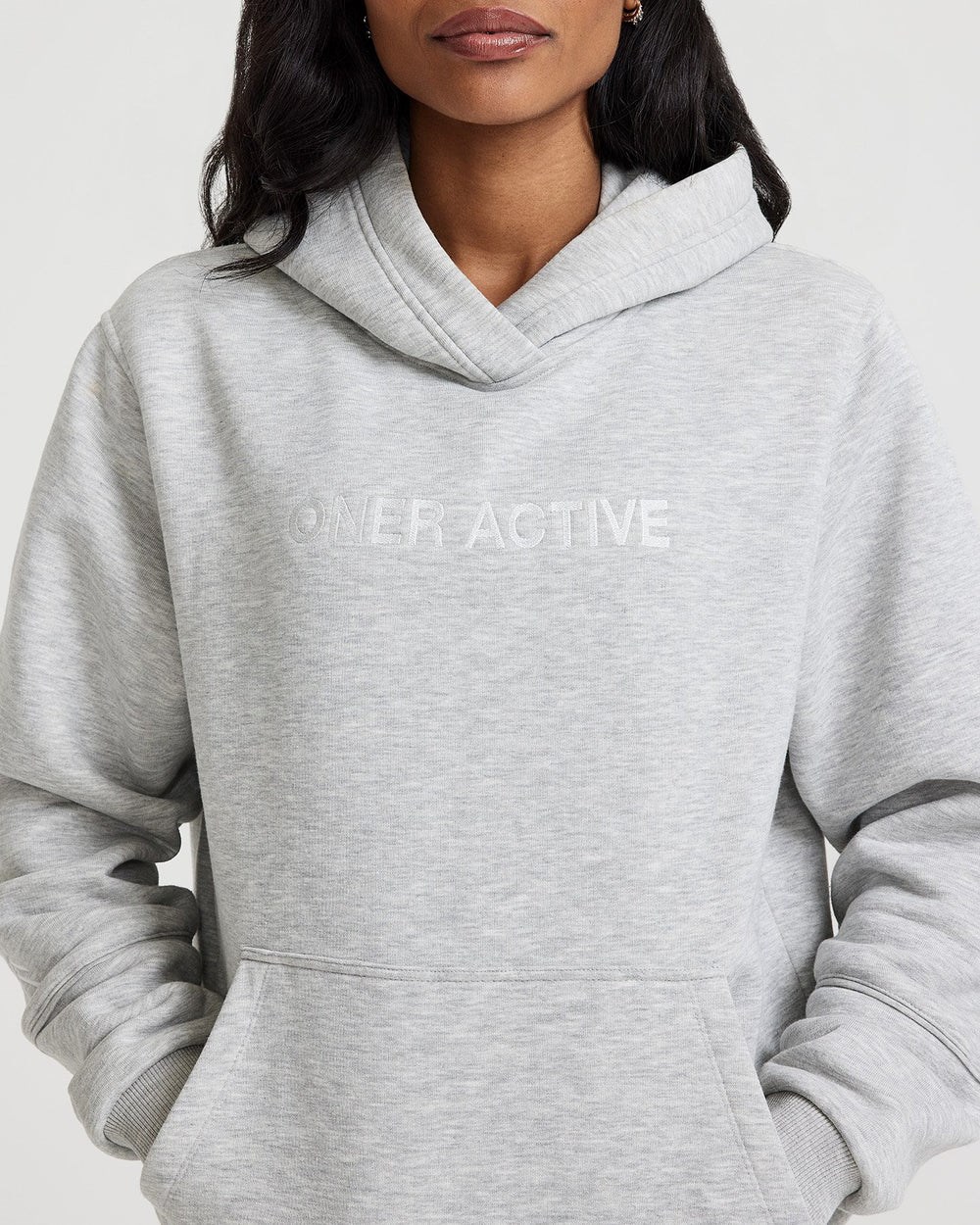 Silver Marl Oner Active Classic Lounge Oversized Hoodie | 5893YBCLR