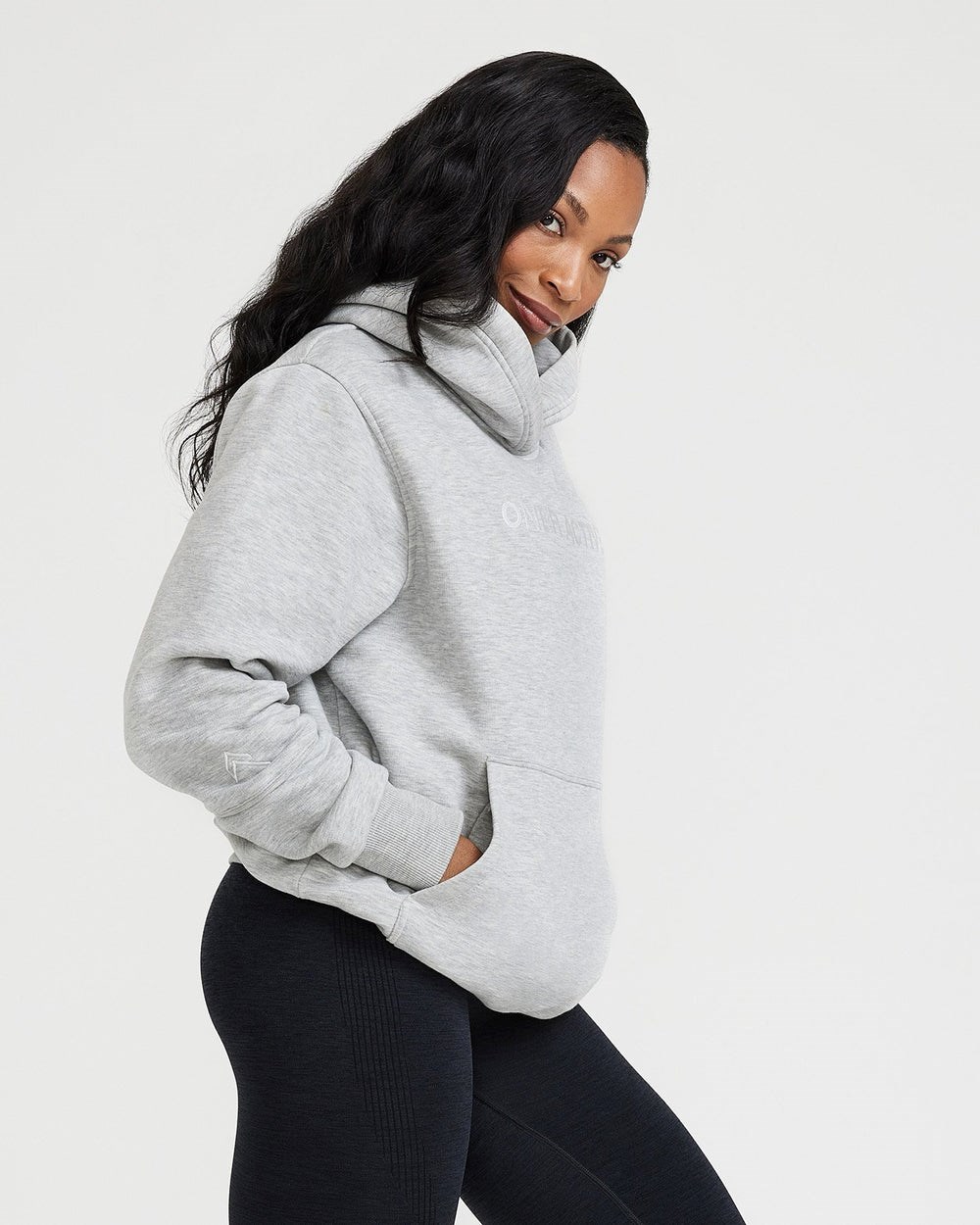 Silver Marl Oner Active Classic Lounge Oversized Hoodie | 5893YBCLR