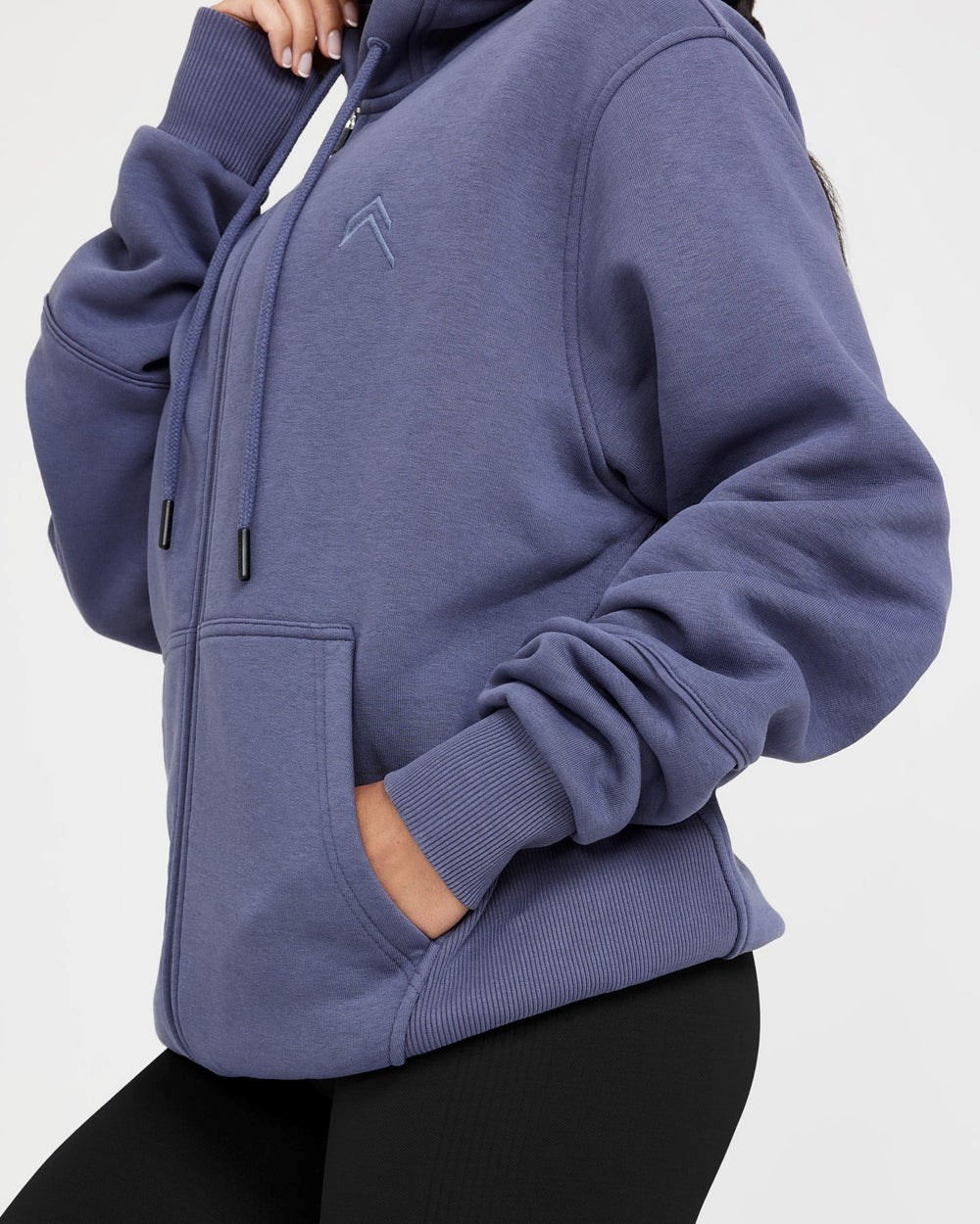 Slate Blue Oner Active Classic Lounge Oversized Zip Through Hoodie | 0954OYSMJ