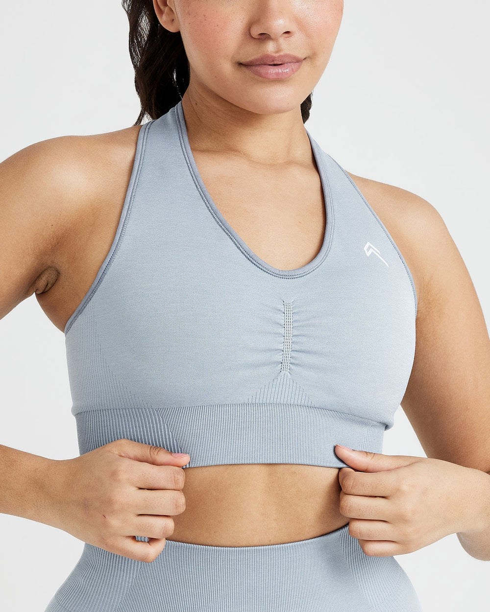 Smoke Grey Marl Oner Active Classic Seamless 2.0 V-Neck Bralette | 1593SDQRG