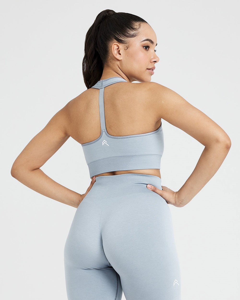 Smoke Grey Marl Oner Active Classic Seamless 2.0 V-Neck Bralette | 1593SDQRG