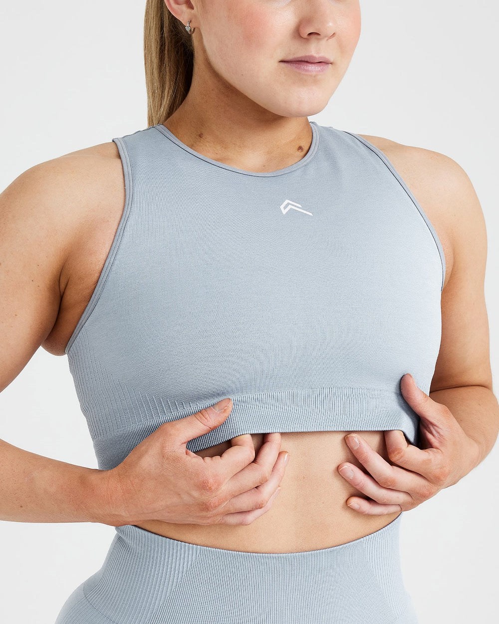 Smoke Grey Marl Oner Active Classic Seamless 2.0 Crop Top | 9827HPNTE