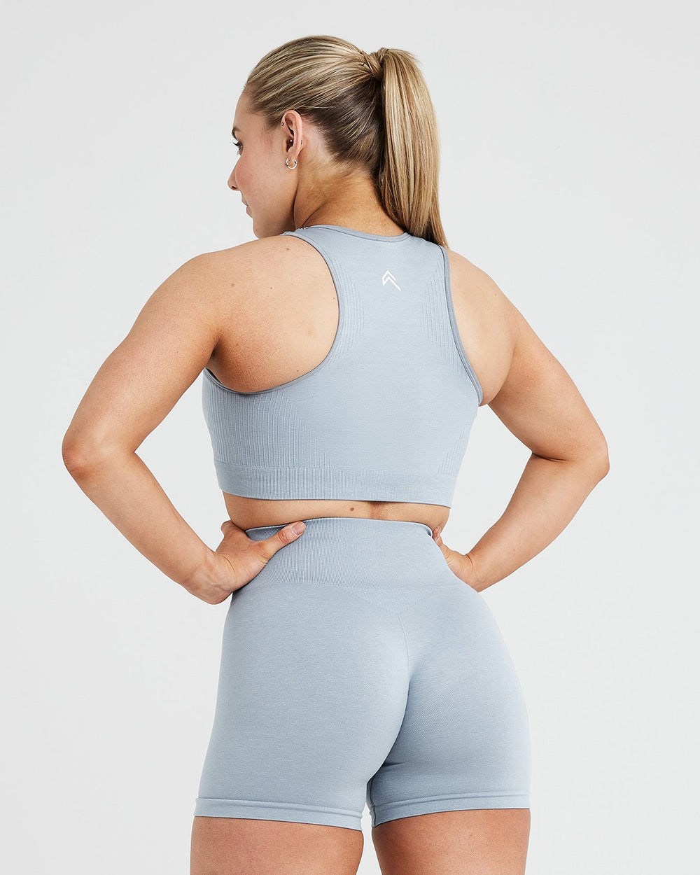 Smoke Grey Marl Oner Active Classic Seamless 2.0 Crop Top | 9827HPNTE