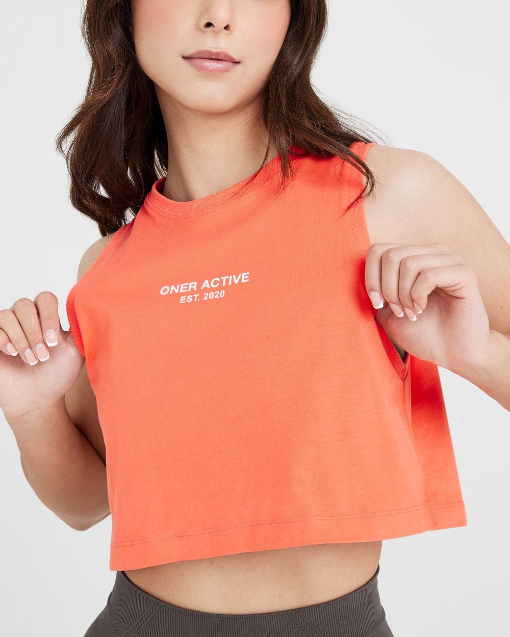 Washed Peach Blossom Oner Active Graphic Jersey Tank | 9152FRPBA