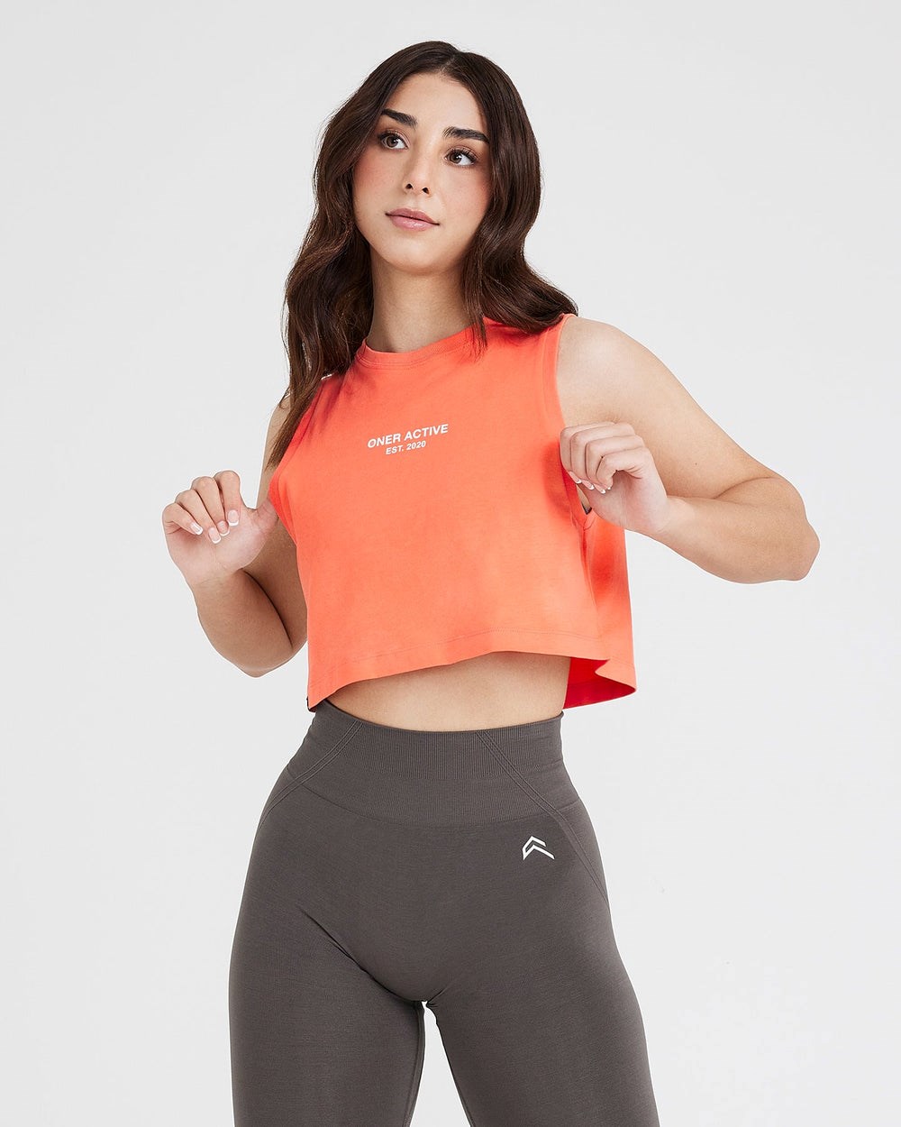 Washed Peach Blossom Oner Active Graphic Jersey Tank | 9152FRPBA