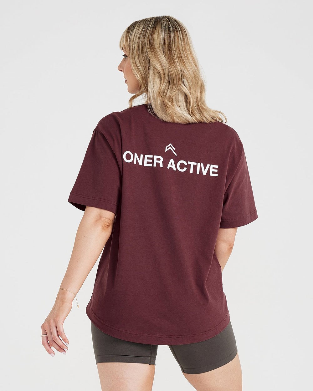 Washed Rosewood Oner Active Graphic Oversized Short Sleeve Tee | 1073FXHYQ