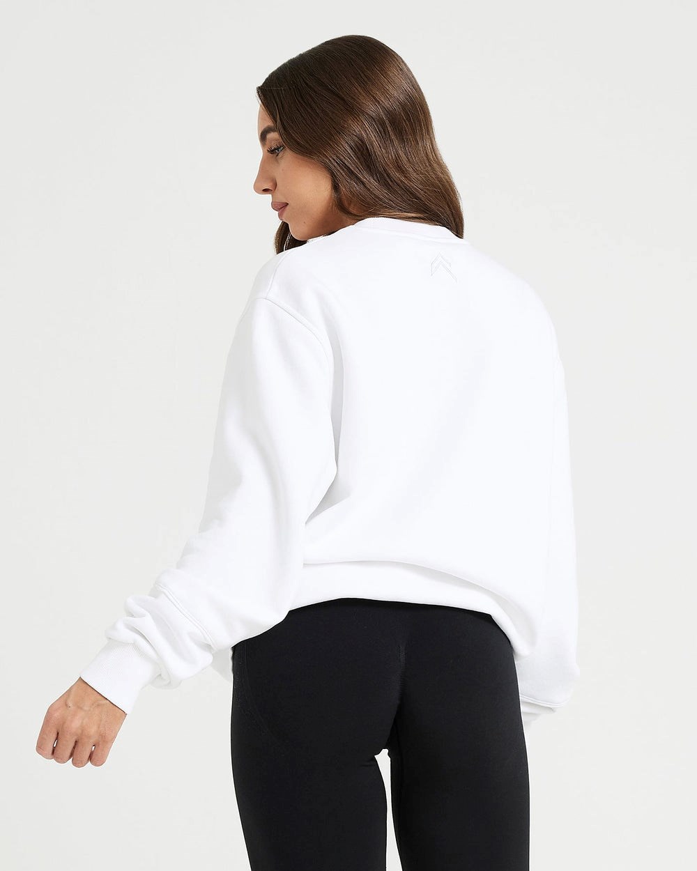 White Oner Active Classic Lounge Oversized Crew Neck | 3205QLKEV