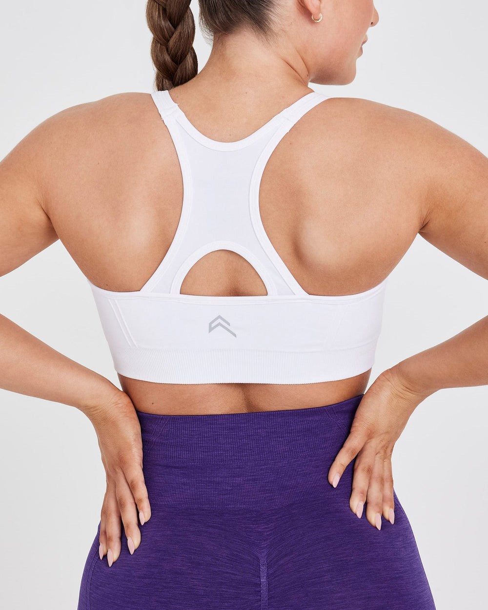 White Oner Active Effortless Seamless High Neck Bralette | 0387VRTKY